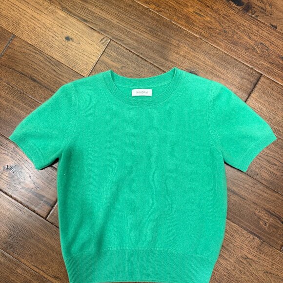 Naadam Cashmere Short Sleeve Cropped Pullover - Picture 3 of 5